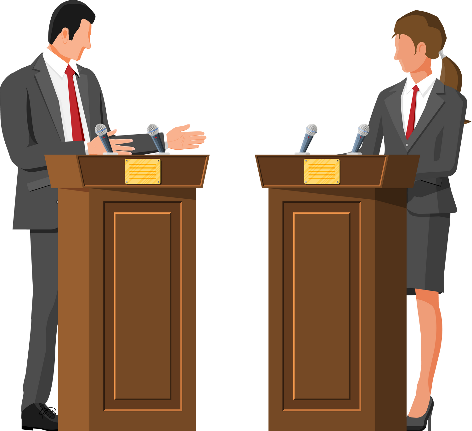 Politics Discussing between Man and Woman